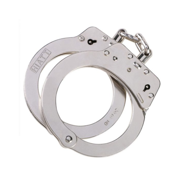 Nickel Chain Handcuffs with Double Key Hole