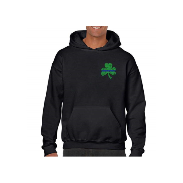 Thin Blue Line Hoodie, Small Shamrock